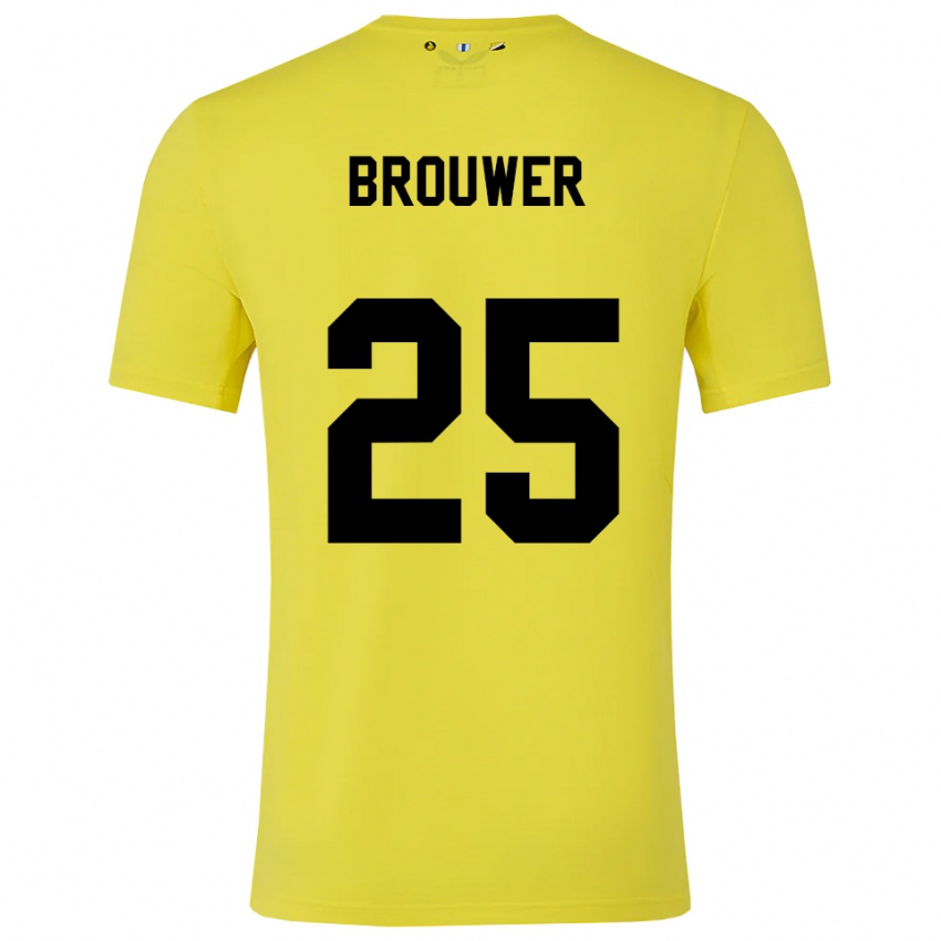 גברים מיכאל בראואר #25 צהוב שחור חולצת שוער 2025/26 חולצה קצרה