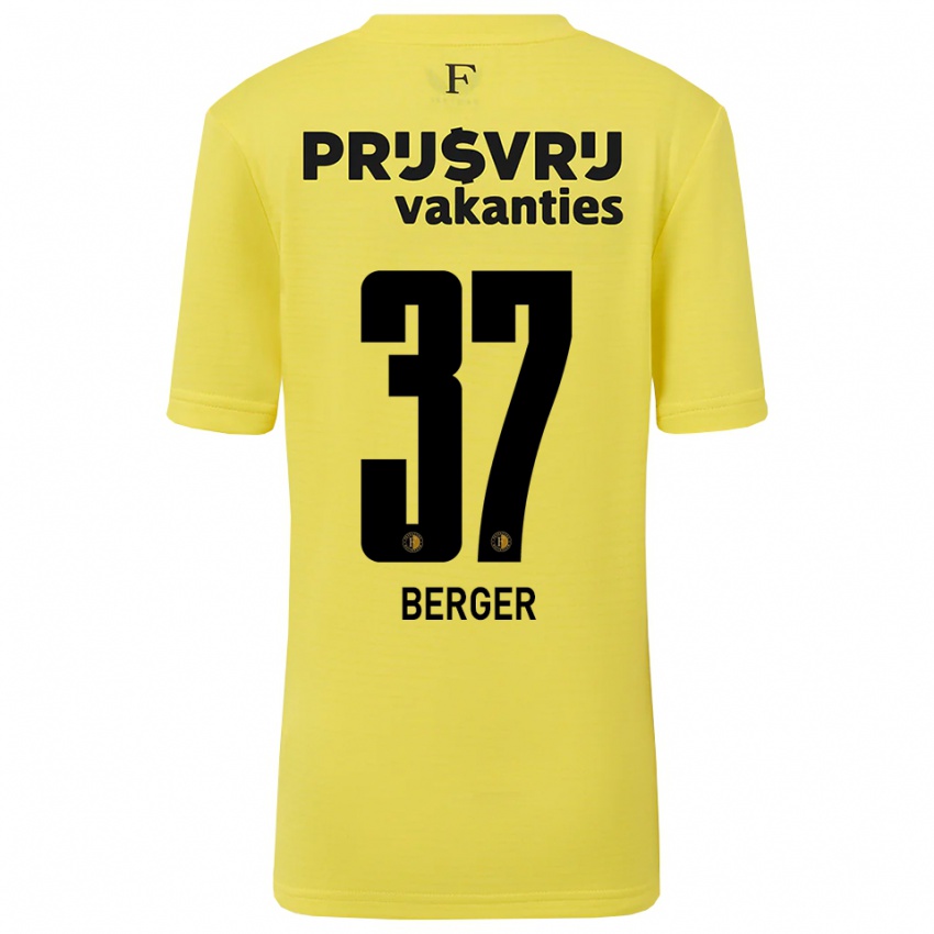 גברים Mannou Berger #37 צהוב שחור חולצת שוער 2025/26 חולצה קצרה