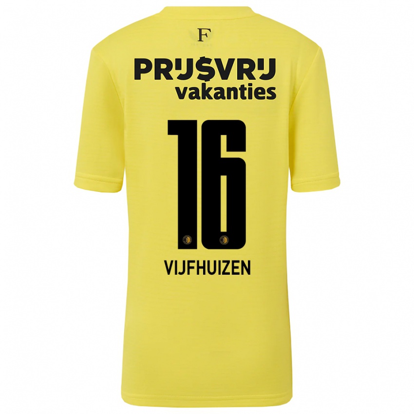 גברים Beer Vijfhuizen #16 צהוב שחור חולצת שוער 2025/26 חולצה קצרה