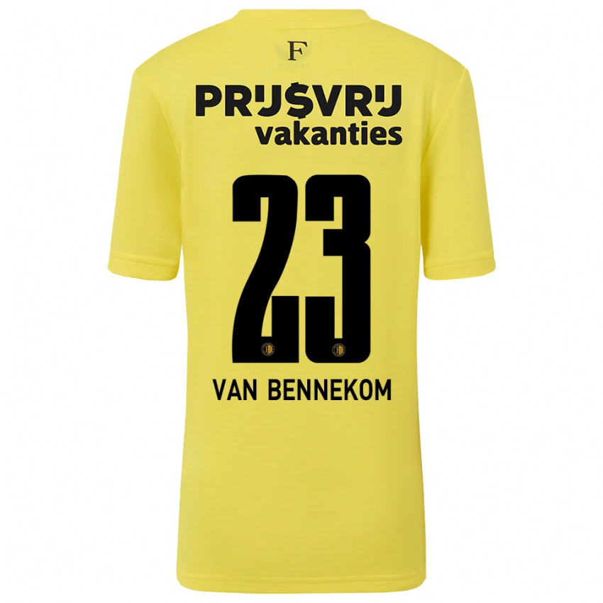 גברים Duron van Bennekom #23 צהוב שחור חולצת שוער 2025/26 חולצה קצרה