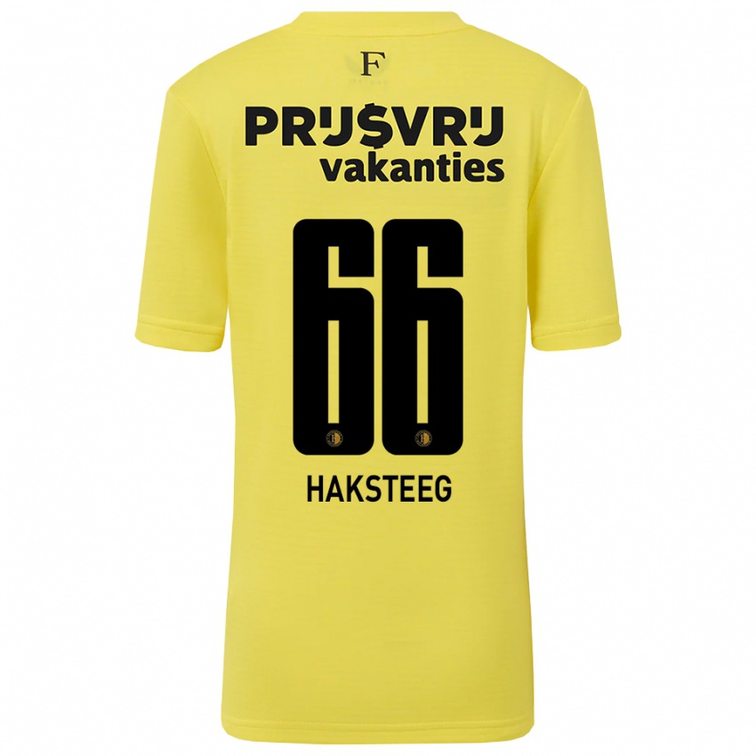 גברים Tim Haksteeg #66 צהוב שחור חולצת שוער 2025/26 חולצה קצרה