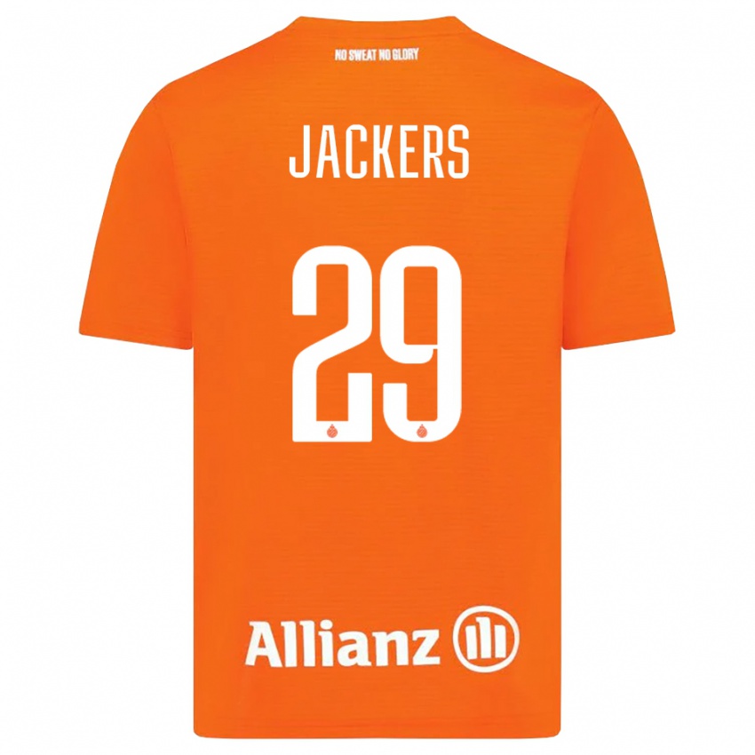 גברים Nordin Jackers #29 כתום לבן חולצת שוער 2025/26 חולצה קצרה