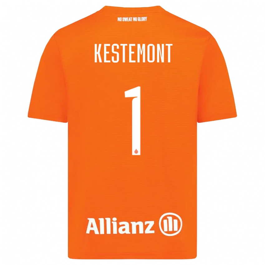 גברים Thibeau Kestemont #1 כתום לבן חולצת שוער 2025/26 חולצה קצרה