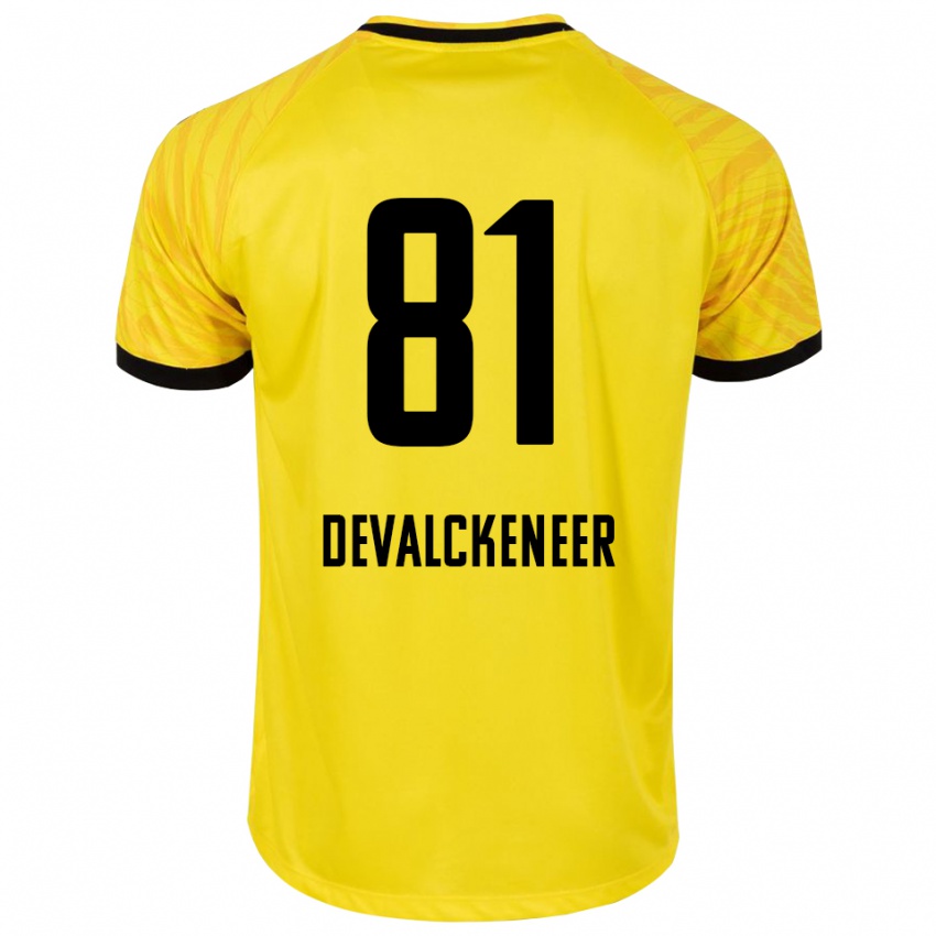 גברים Niels Devalckeneer #81 צהוב שחור חולצת שוער 2025/26 חולצה קצרה