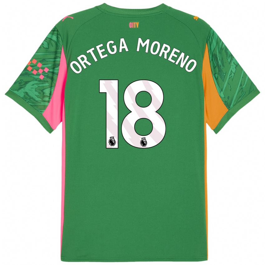 גברים שטפן אורטגה #18 ירוק כתום חולצת שוער 2025/26 חולצה קצרה