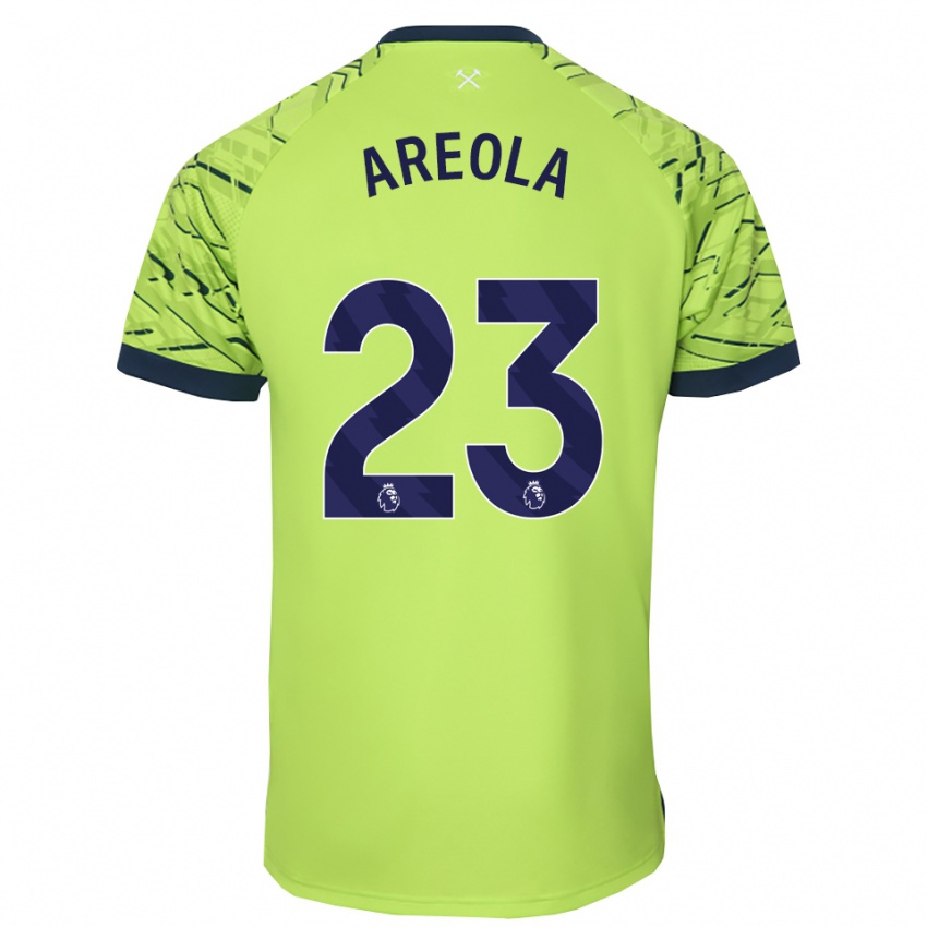 גברים אלפונס אראולה #23 ירוק פלורסנט חולצת שוער 2025/26 חולצה קצרה