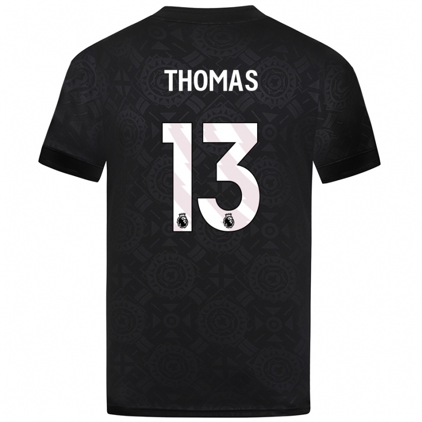 גברים Bec Thomas #13 שחור לבן חולצת שוער 2025/26 חולצה קצרה