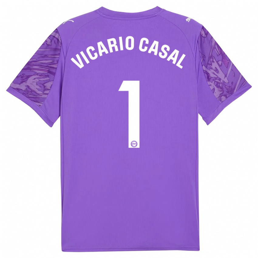 גברים ג׳ימנה ויקאריו קאסל #1 סגול לבן חולצת שוער 2025/26 חולצה קצרה