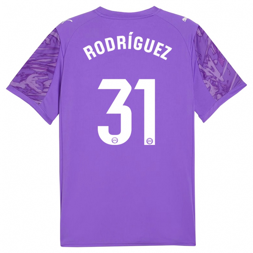 גברים Adrián Rodríguez #31 סגול לבן חולצת שוער 2025/26 חולצה קצרה