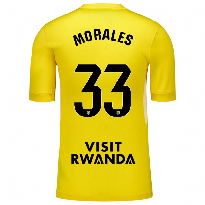 גברים לואיסמי מוראלס #33 צהוב שחור חולצת שוער 2025/26 חולצה קצרה