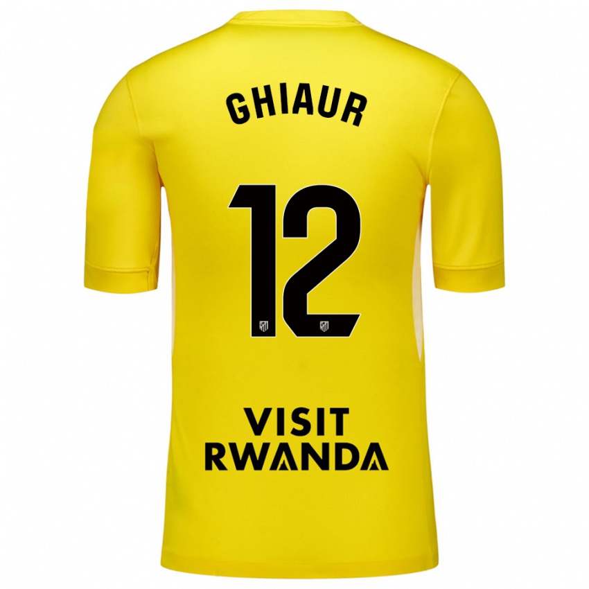 גברים Octavian Ghiaur #12 צהוב שחור חולצת שוער 2025/26 חולצה קצרה