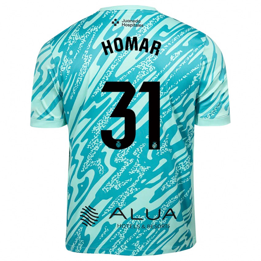 גברים Gaspar Homar #31 ציאן שחור חולצת שוער 2025/26 חולצה קצרה