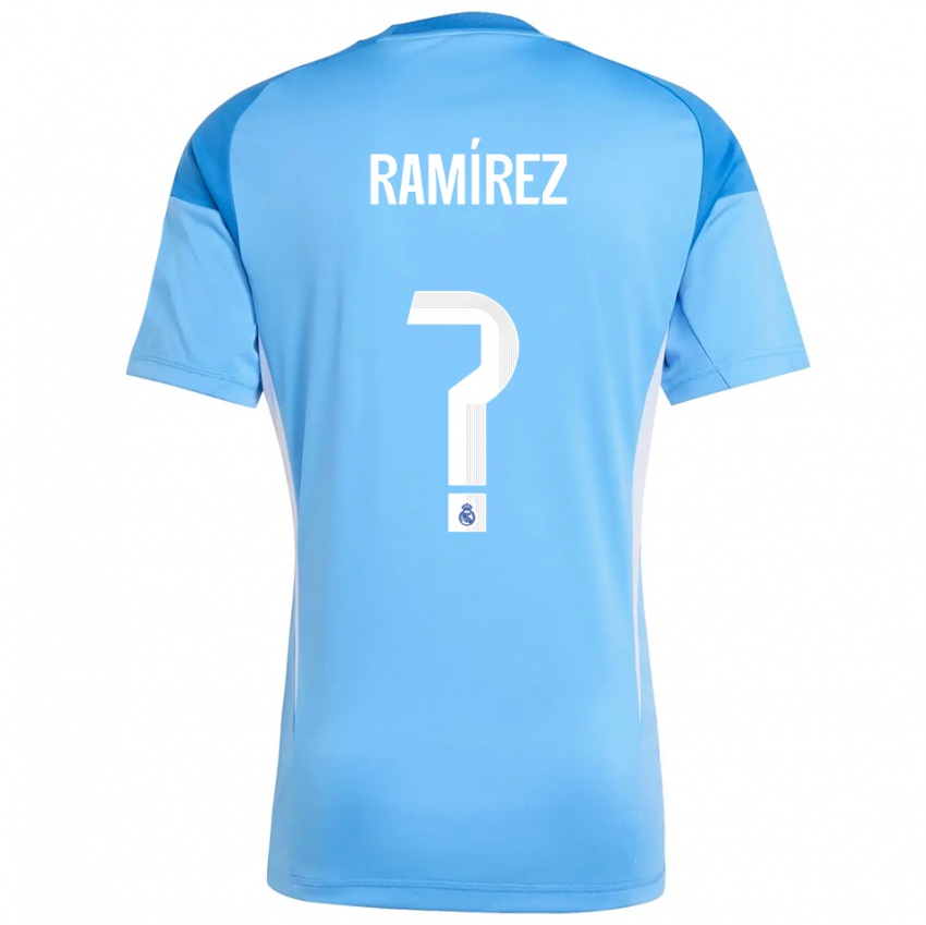 גברים Izan Ramírez #0 כחול שמיים לבן חולצת שוער 2025/26 חולצה קצרה