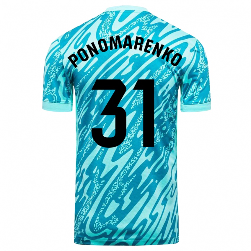 גברים בוריס פונומרנקו #31 כחול שמיים לבן חולצת שוער 2025/26 חולצה קצרה