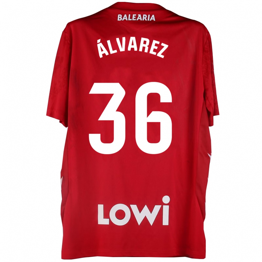 גברים Anna Álvarez #36 אדום לבן חולצת שוער 2025/26 חולצה קצרה