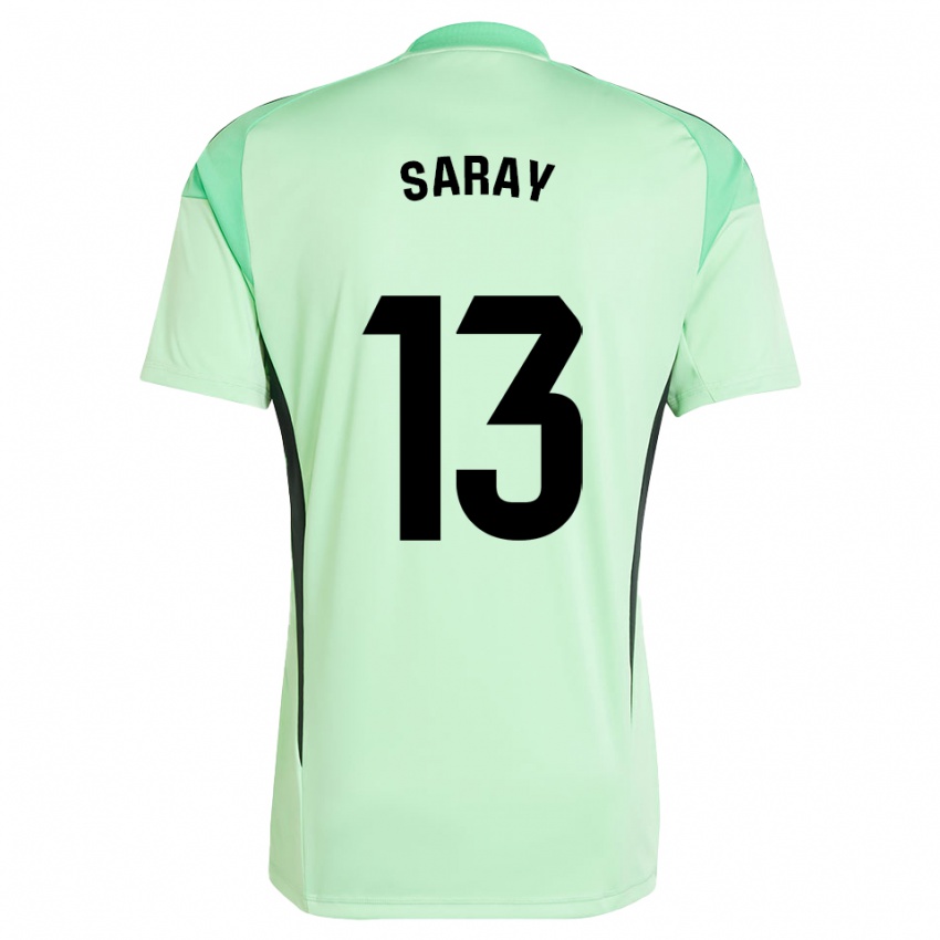 גברים Saray Vázquez Alonso #13 ירוק בהיר שחור חולצת שוער 2025/26 חולצה קצרה