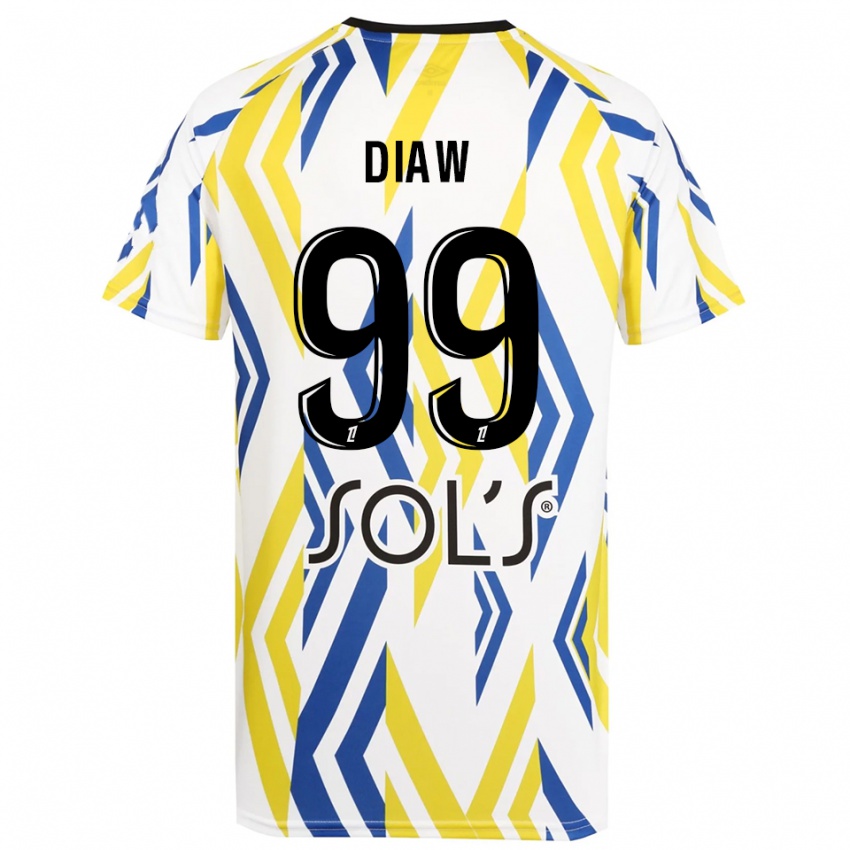 גברים מורי דיאו #99 לבן אדום כחול חולצת שוער 2025/26 חולצה קצרה