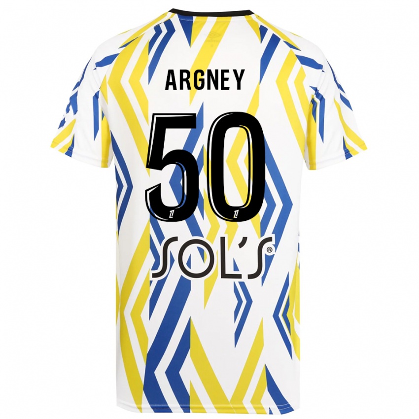 גברים Paul Argney #50 לבן אדום כחול חולצת שוער 2025/26 חולצה קצרה