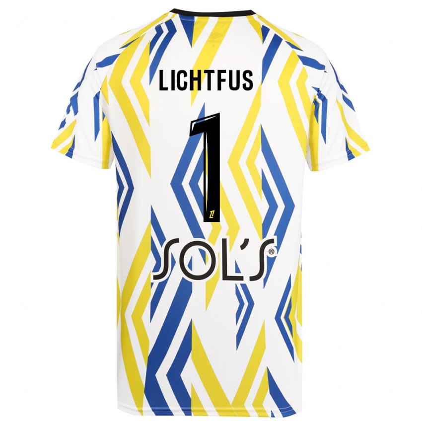 גברים ליסה ליצ'טפוס #1 לבן אדום כחול חולצת שוער 2025/26 חולצה קצרה