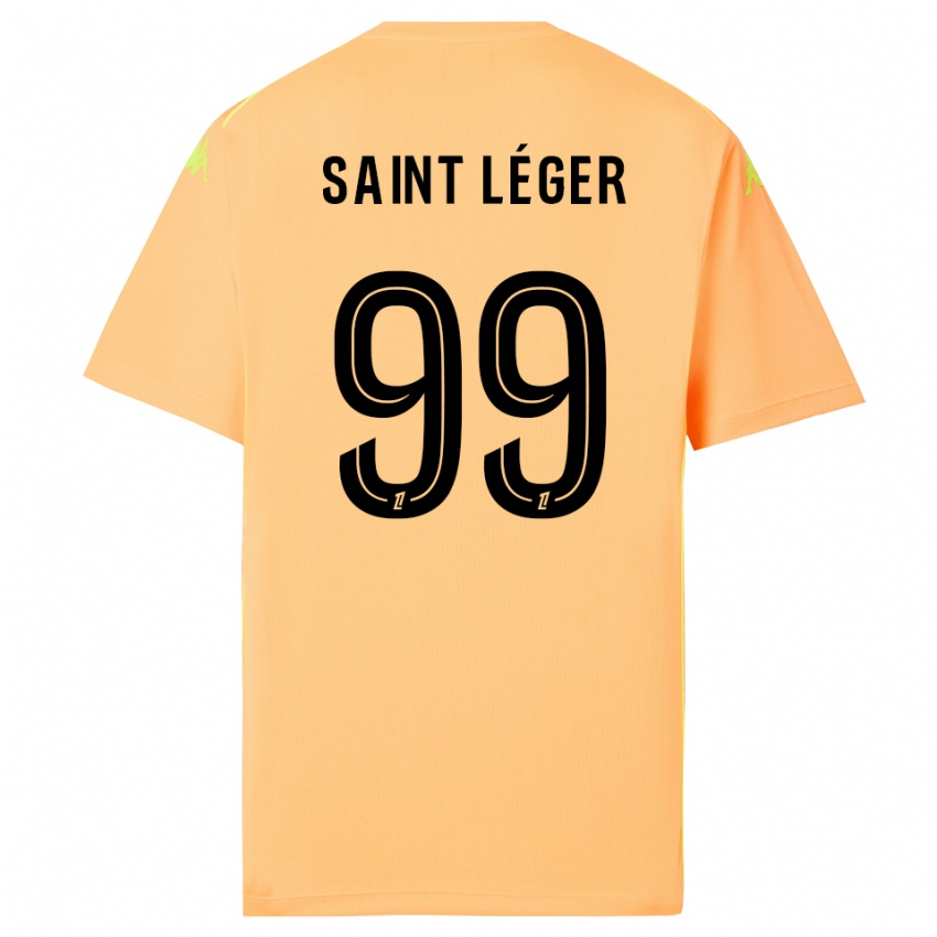 גברים מאורין סיינט-לז׳ה #99 כתום בהיר שחור חולצת שוער 2025/26 חולצה קצרה