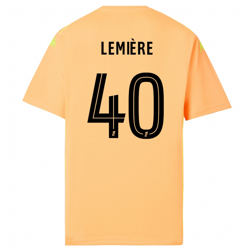 גברים Pauline Lemière #40 כתום בהיר שחור חולצת שוער 2025/26 חולצה קצרה