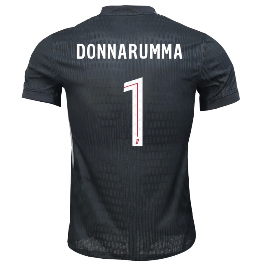 גברים ג'יאנלואיג'י דונארומה #1 אפור כהה שחור חולצת שוער 2025/26 חולצה קצרה