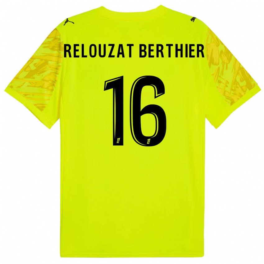 גברים Maxime Relouzat Berthier #16 ירוק פלורסנט צהוב חולצת שוער 2025/26 חולצה קצרה