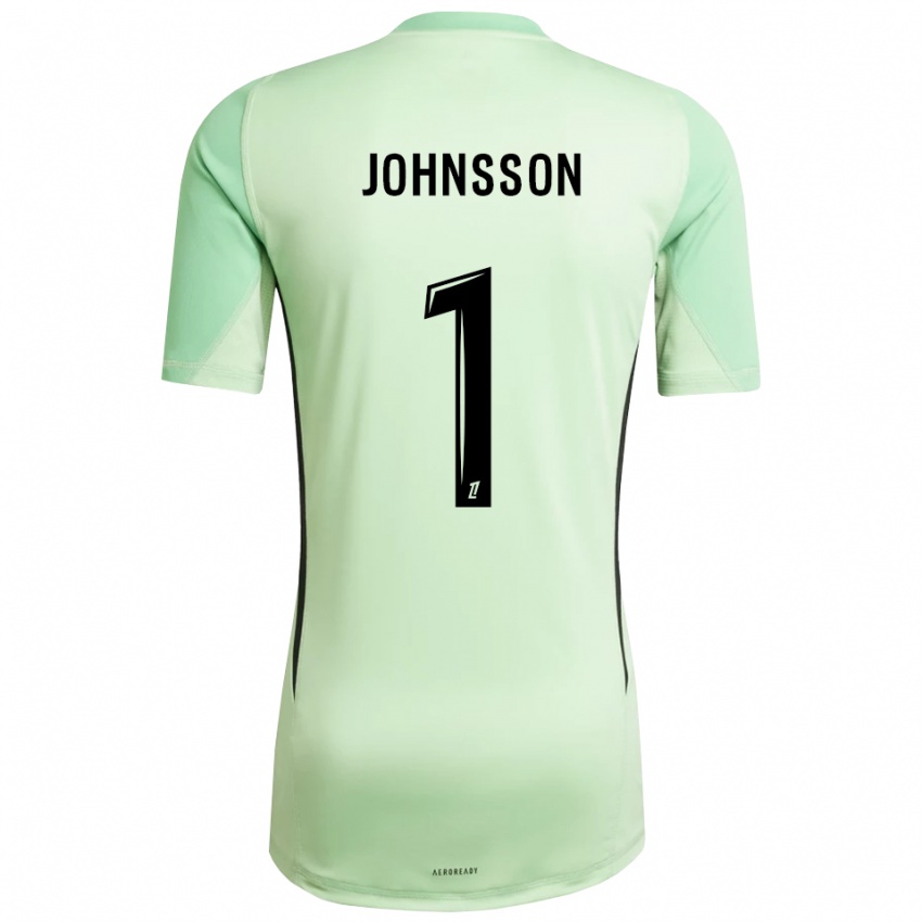 גברים קארל יוהאן יוהנסון #1 ירוק בהיר שחור חולצת שוער 2025/26 חולצה קצרה