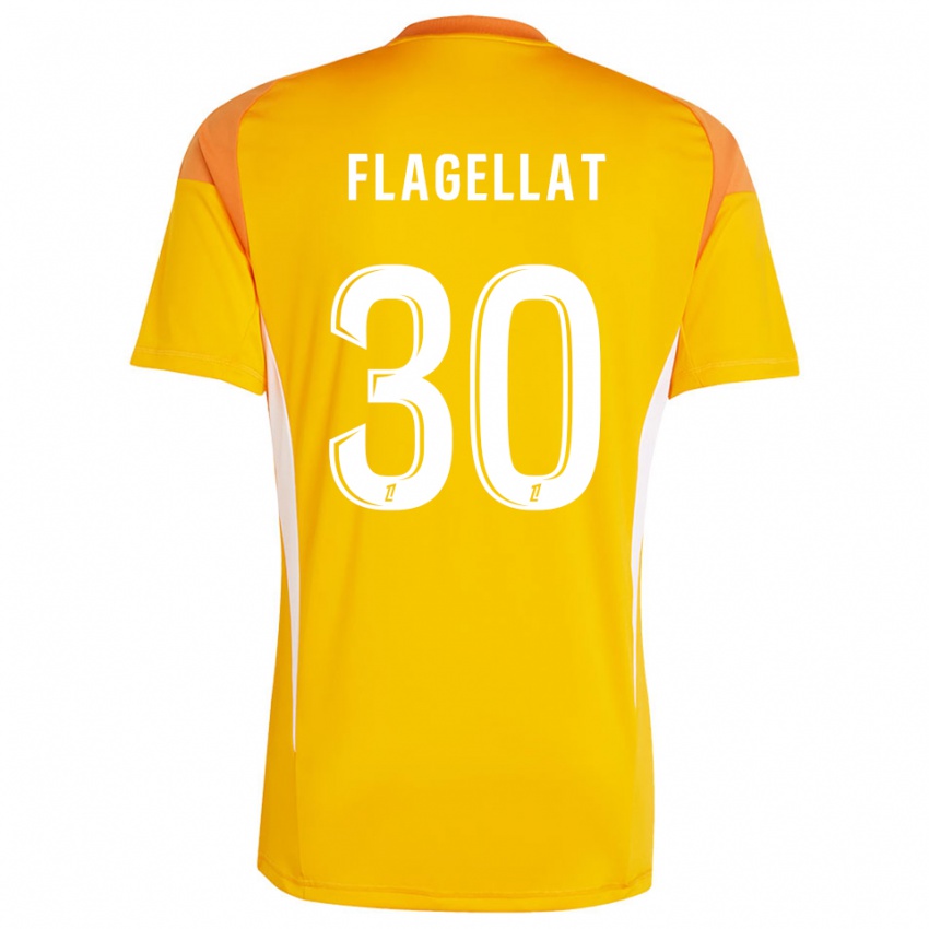 גברים Alizée Flagellat #30 כתום בהיר לבן חולצת שוער 2025/26 חולצה קצרה