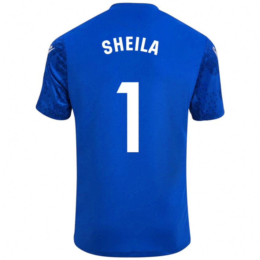 גברים Sheila Ibañez Campillo #1 כחול לבן חולצת שוער 2025/26 חולצה קצרה