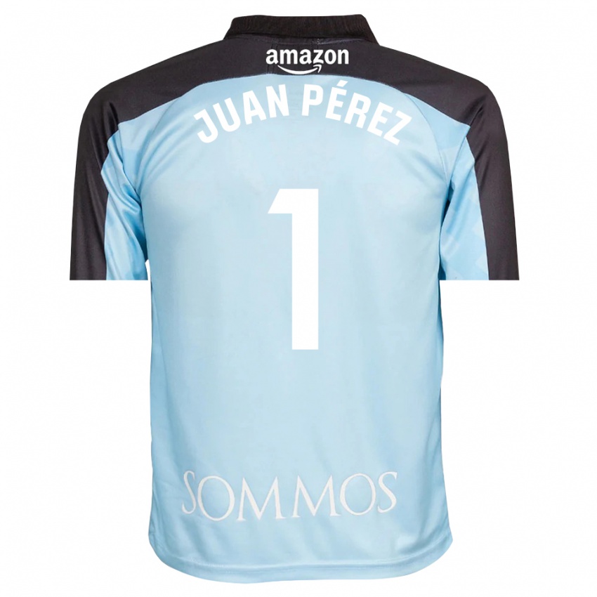 גברים חואן פרז #1 כחול בהיר שחור חולצת שוער 2025/26 חולצה קצרה