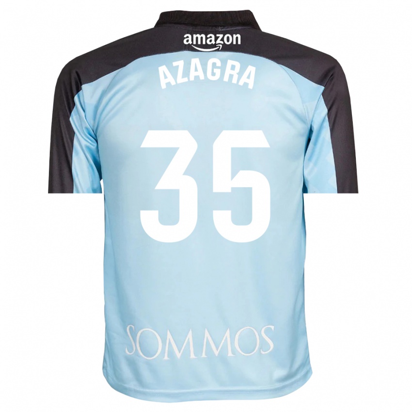 גברים Nico Azagra #35 כחול בהיר שחור חולצת שוער 2025/26 חולצה קצרה