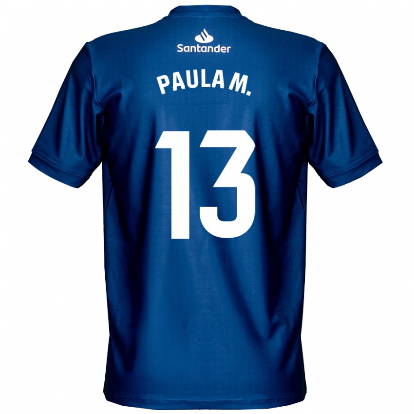 גברים Paula Muñoz Álvarez #13 כחול מלכותי לבן חולצת שוער 2025/26 חולצה קצרה