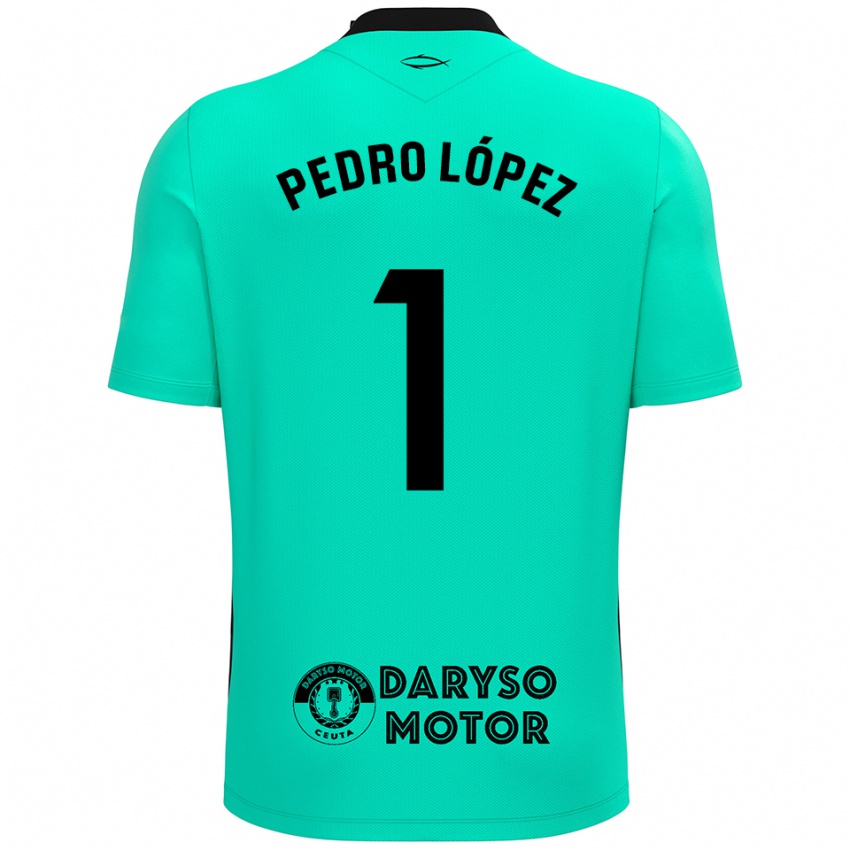גברים Pedro López #1 טורקיז שחור חולצת שוער 2025/26 חולצה קצרה