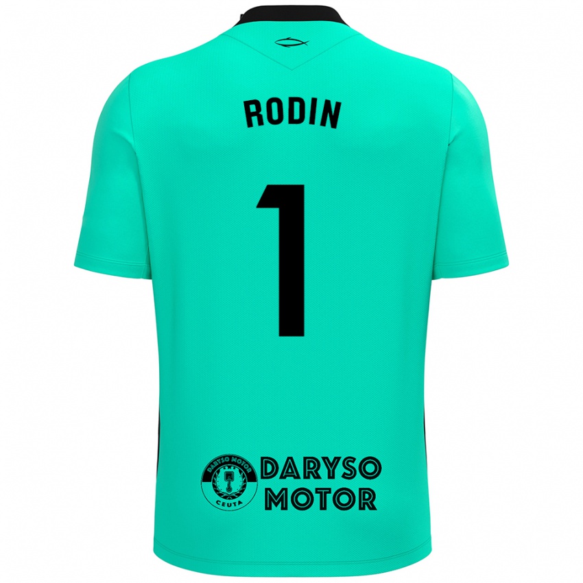 גברים Antonio Rodin #1 טורקיז שחור חולצת שוער 2025/26 חולצה קצרה