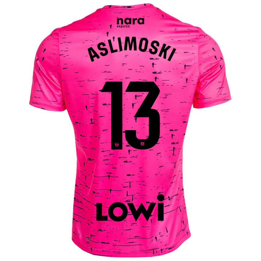 גברים Tomme Aslimoski #13 ורוד עמוק שחור חולצת שוער 2025/26 חולצה קצרה