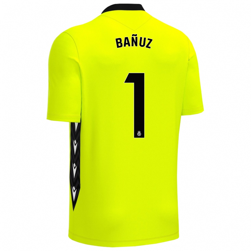 גברים Miguel Bañuz #1 ירוק צהוב שחור חולצת שוער 2025/26 חולצה קצרה