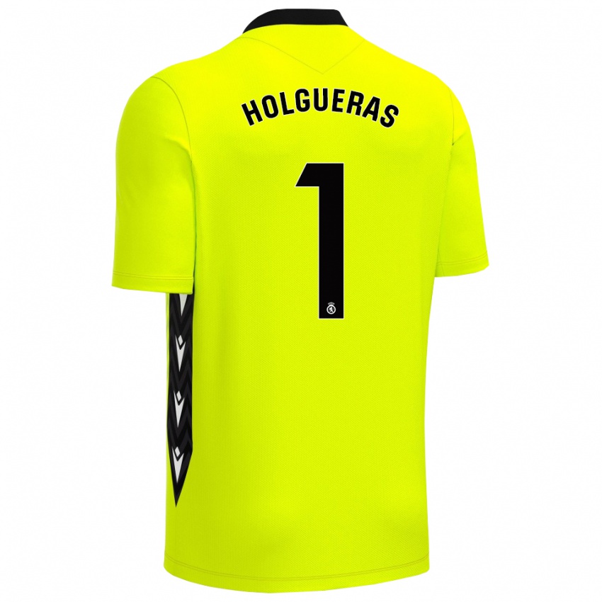 גברים Javi Holgueras #1 ירוק צהוב שחור חולצת שוער 2025/26 חולצה קצרה