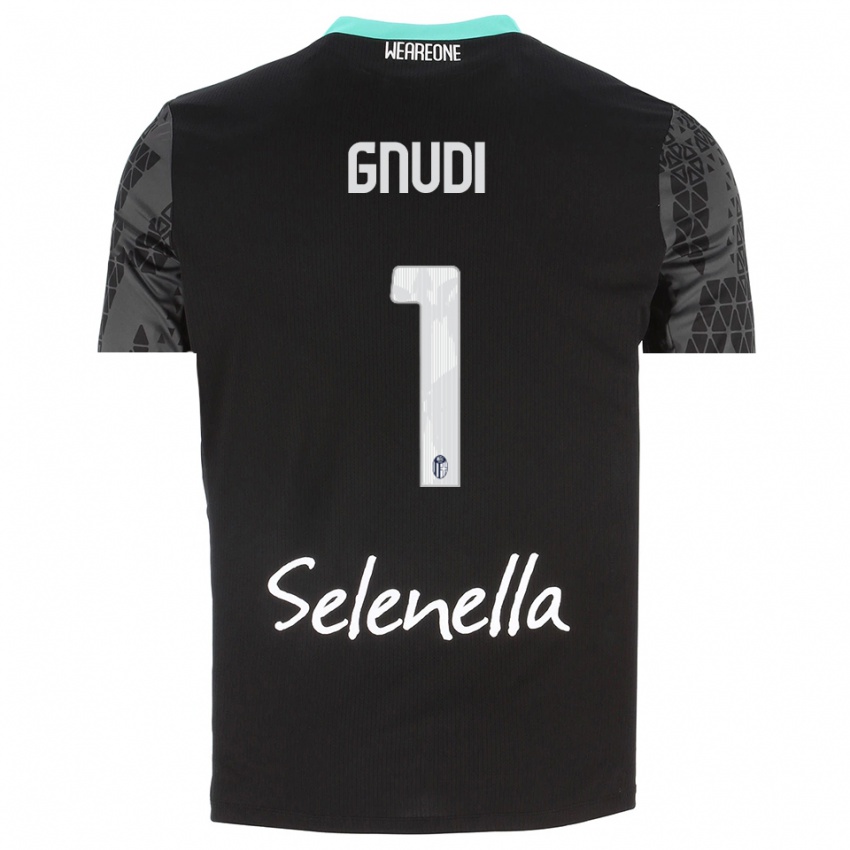 גברים Riccardo Gnudi #1 אפור שחור לבן חולצת שוער 2025/26 חולצה קצרה