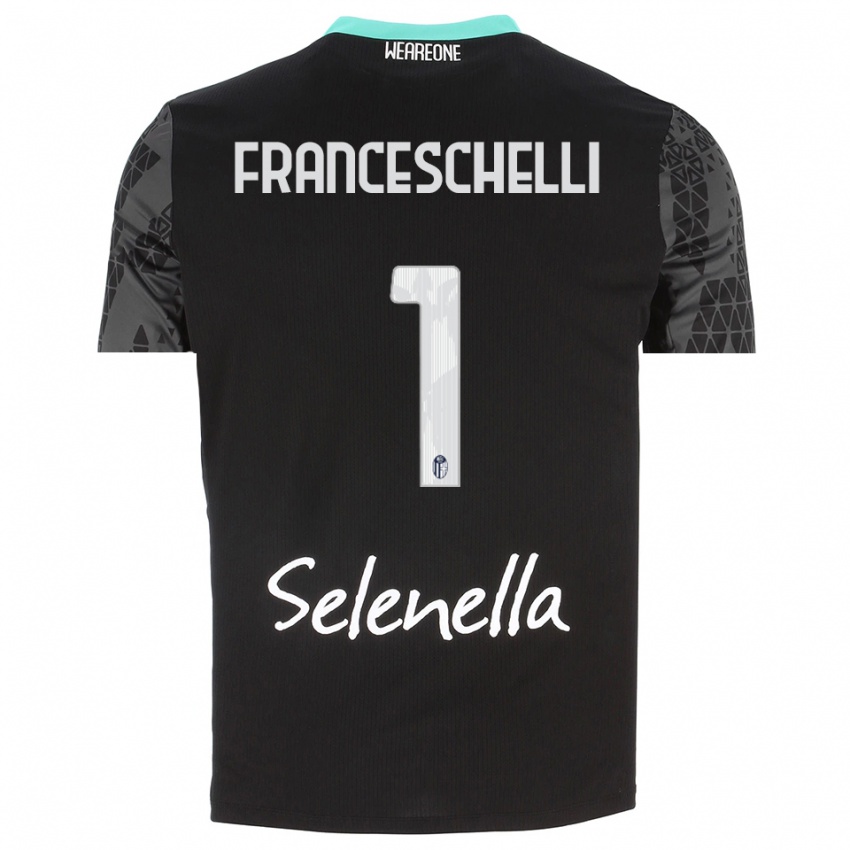 גברים Matteo Franceschelli #1 אפור שחור לבן חולצת שוער 2025/26 חולצה קצרה