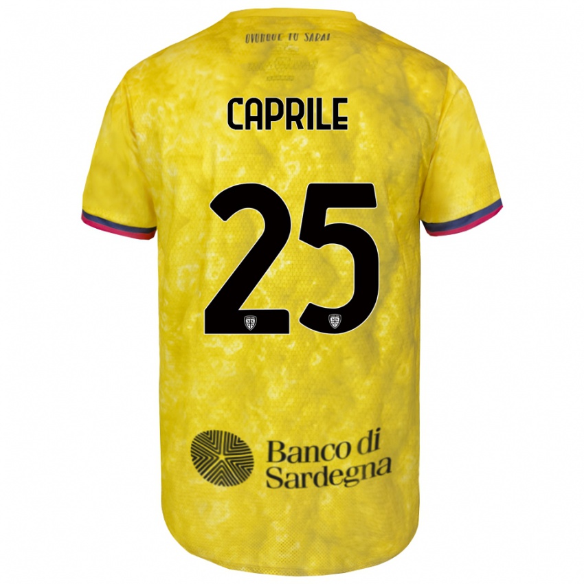 גברים אליה קפרילה #25 צהוב שחור חולצת שוער 2025/26 חולצה קצרה