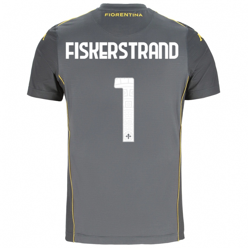 גברים ססילי פיסקרסטרנד #1 אפור כהה צהוב חולצת שוער 2025/26 חולצה קצרה