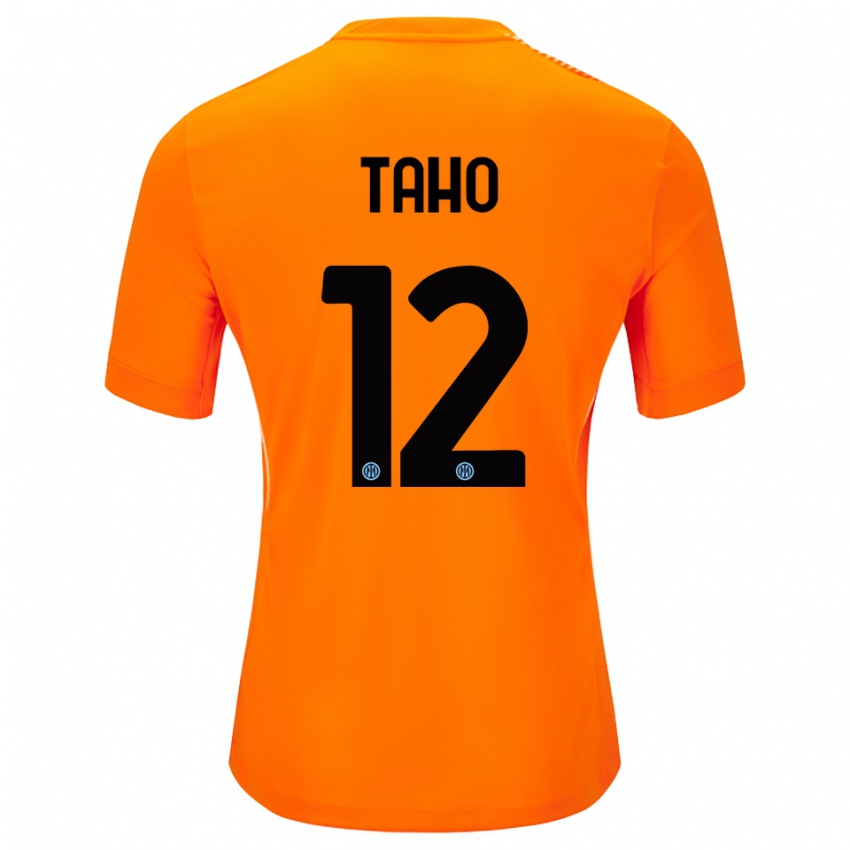 גברים אליין טאהו #12 כתום בהיר שחור חולצת שוער 2025/26 חולצה קצרה