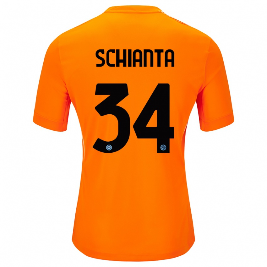 גברים Valentina Schianta #34 כתום בהיר שחור חולצת שוער 2025/26 חולצה קצרה