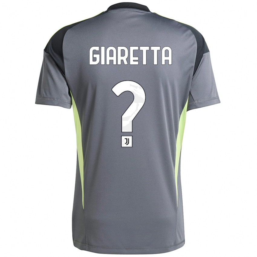 גברים Emanuele Giaretta #0 אפור כהה לבן חולצת שוער 2025/26 חולצה קצרה