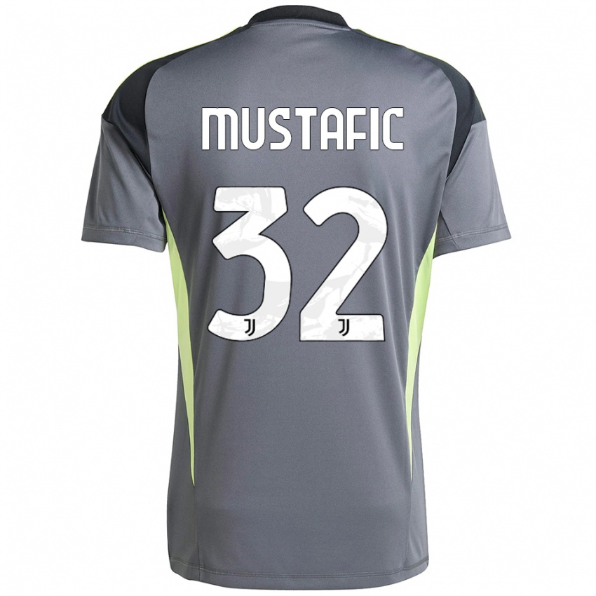 גברים Emma Mustafic #32 אפור כהה לבן חולצת שוער 2025/26 חולצה קצרה