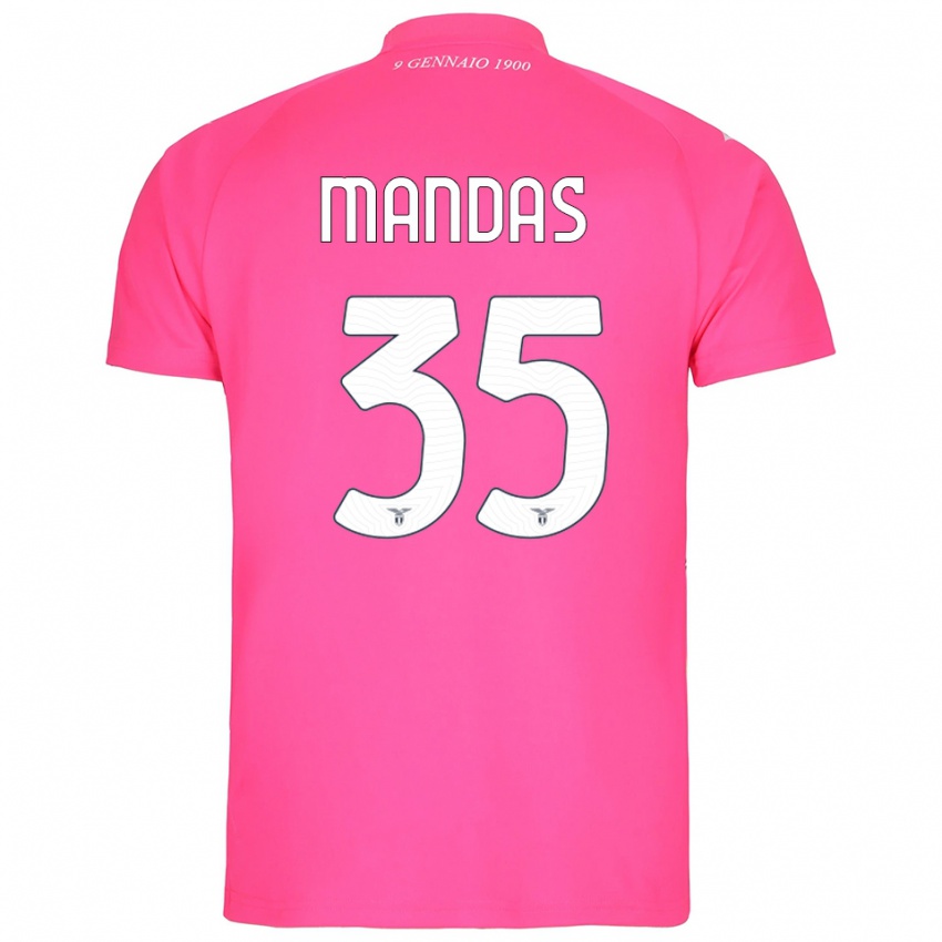 גברים חריסטוס מנדאס #35 ורוד עמוק חולצת שוער 2025/26 חולצה קצרה