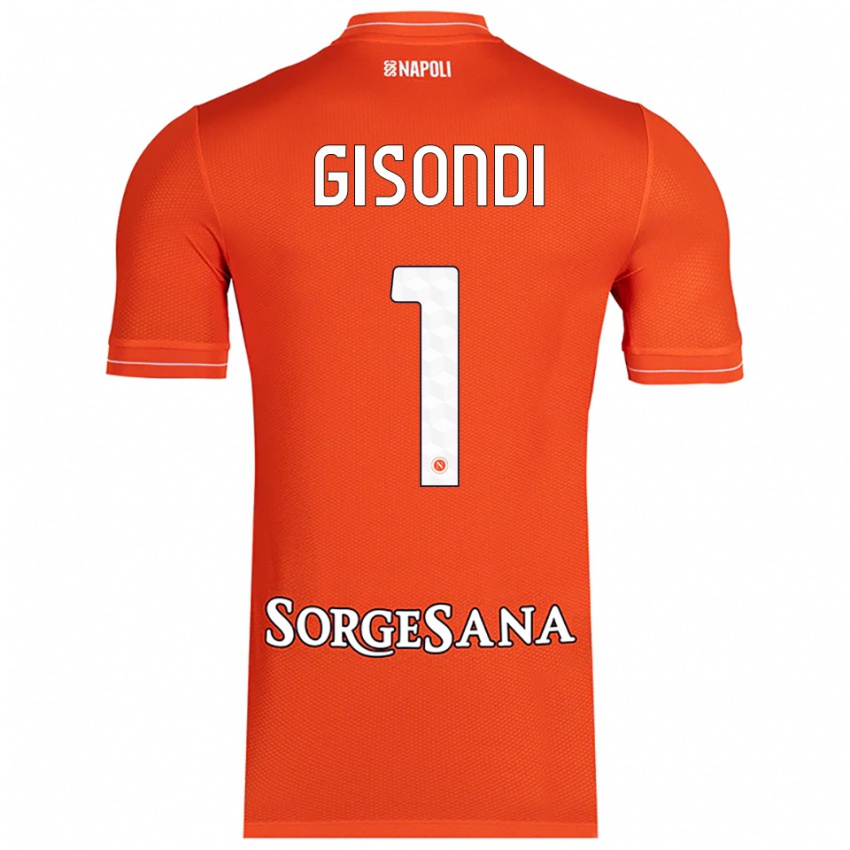 גברים פרנצ׳סקו ג׳יסונדי #1 כתום אדום לבן חולצת שוער 2025/26 חולצה קצרה