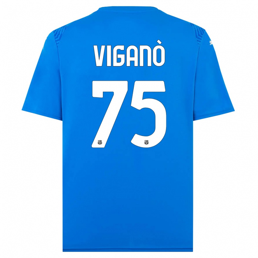 גברים Lorenzo Viganò #75 כחול לבן חולצת שוער 2025/26 חולצה קצרה