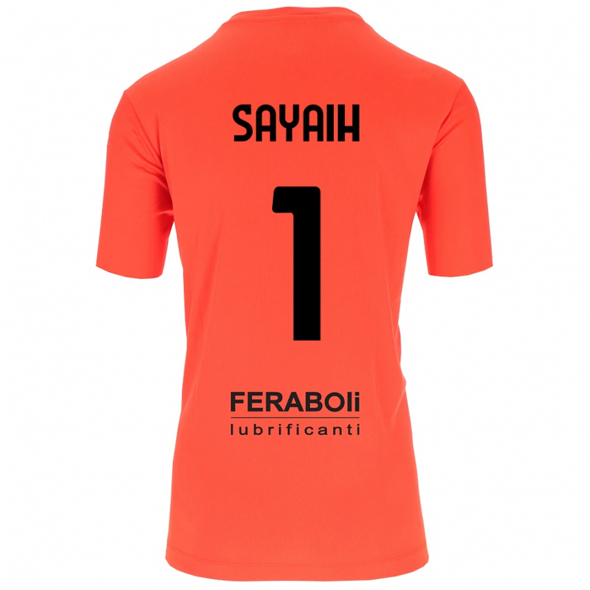 גברים Ilyas Sayaih #1 שחור אדום כתום חולצת שוער 2025/26 חולצה קצרה